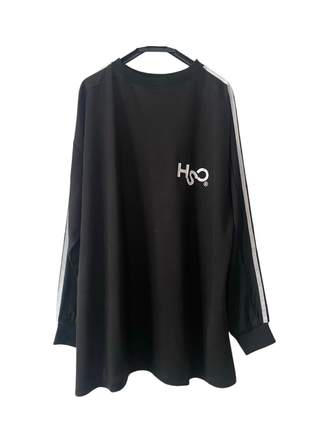 HSC® CREW L/S T SHIRTS WITH 2 WHITE LINES/ BLACK of sz175 ONLY