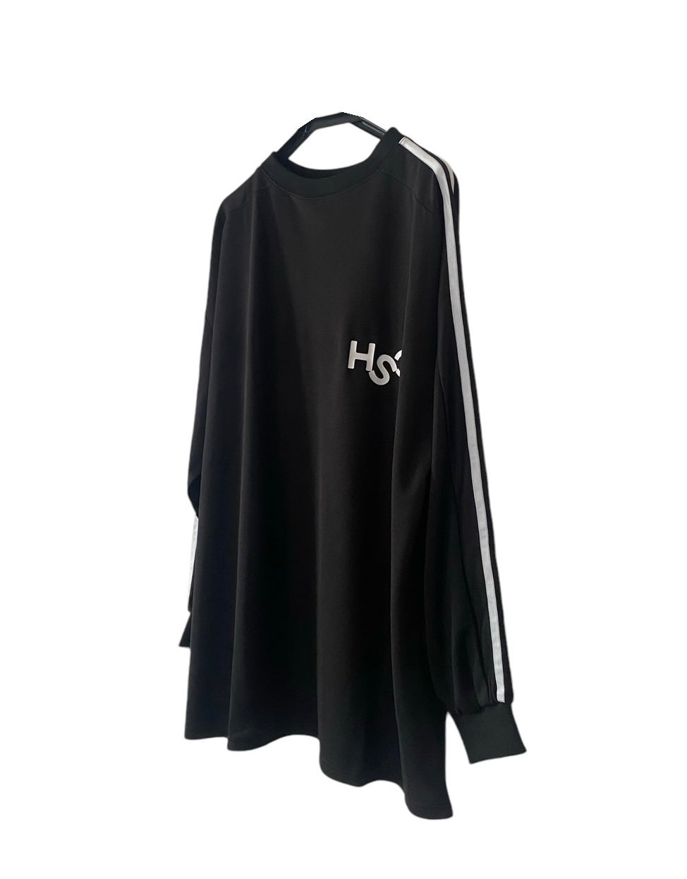 HSC® CREW L/S T SHIRTS WITH 2 WHITE LINES/ BLACK of sz175 ONLY