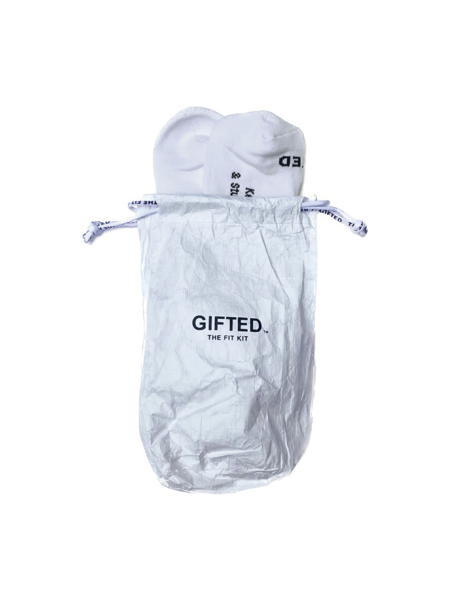 SOCKS WHITE SOCKS / with Tyvek drawstring bag