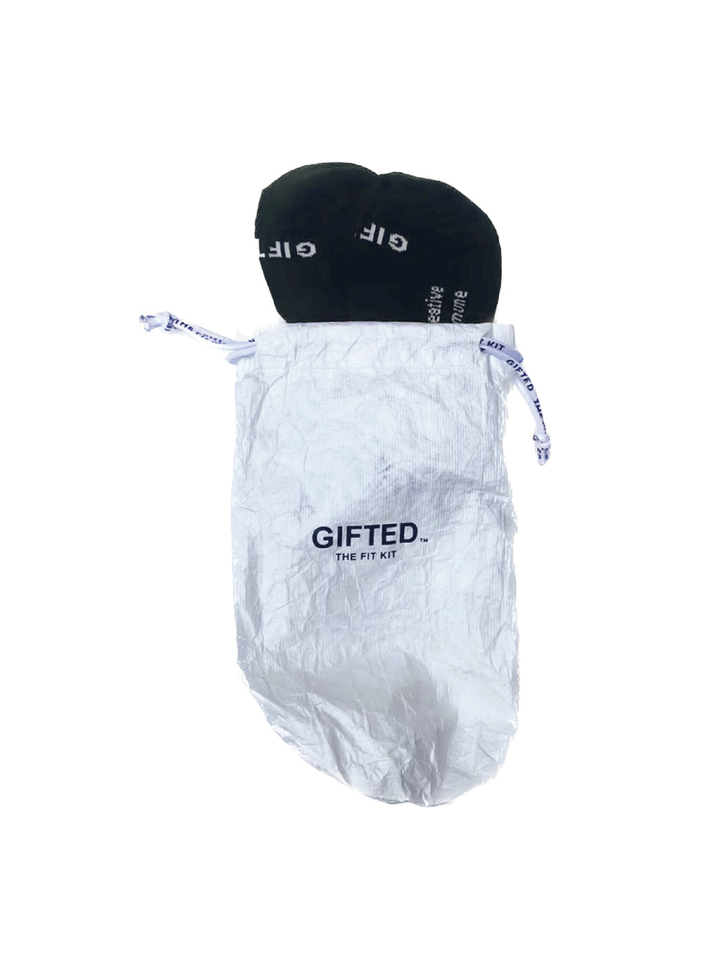 SOCKS BLACK in sets of Two pairs / with Tyvek drawstring bag