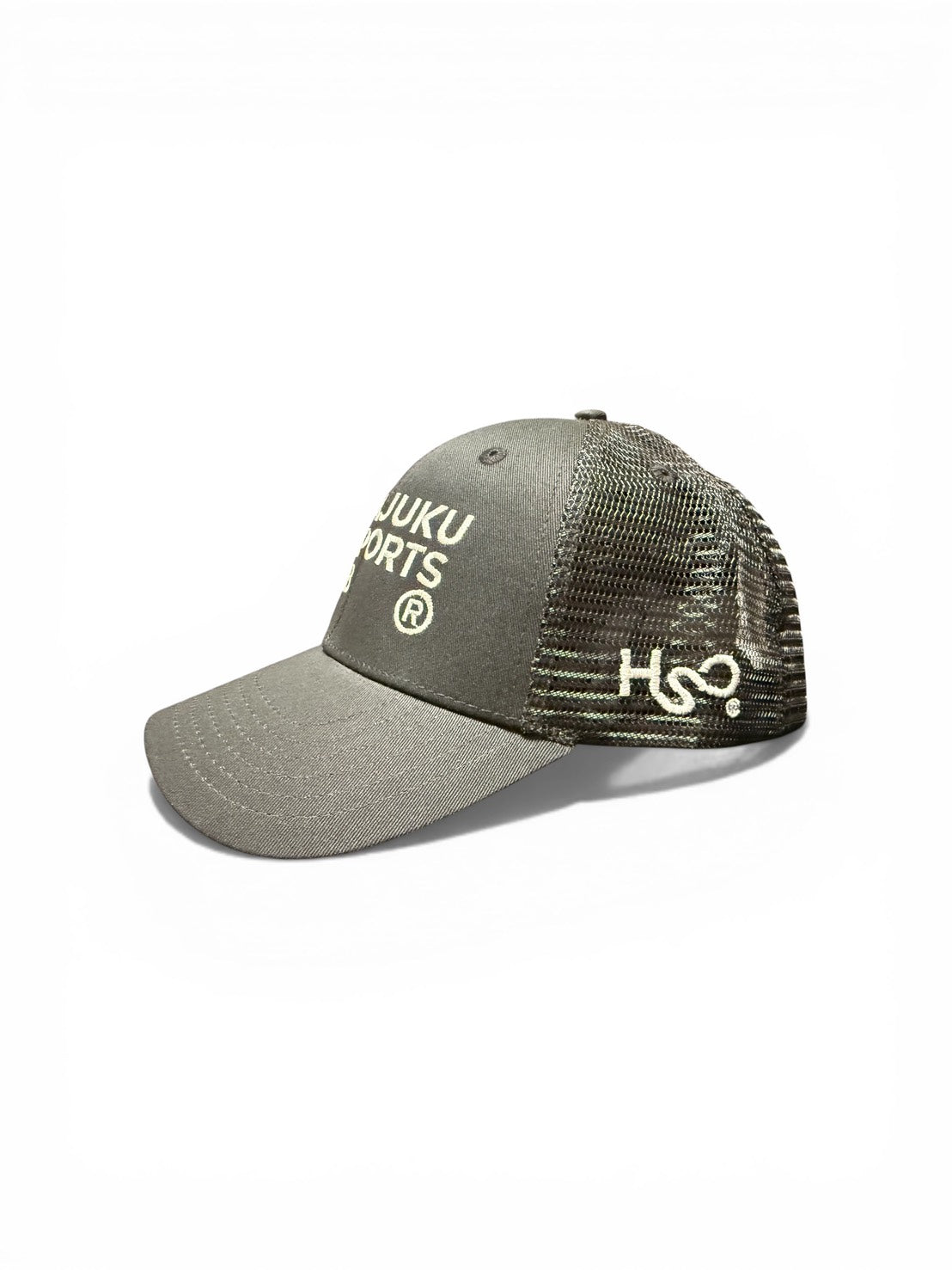 HSC LOGO-EMBROIDERED COTTON-TWILL×MESH (Half-Mesh) BASEBALL CAP