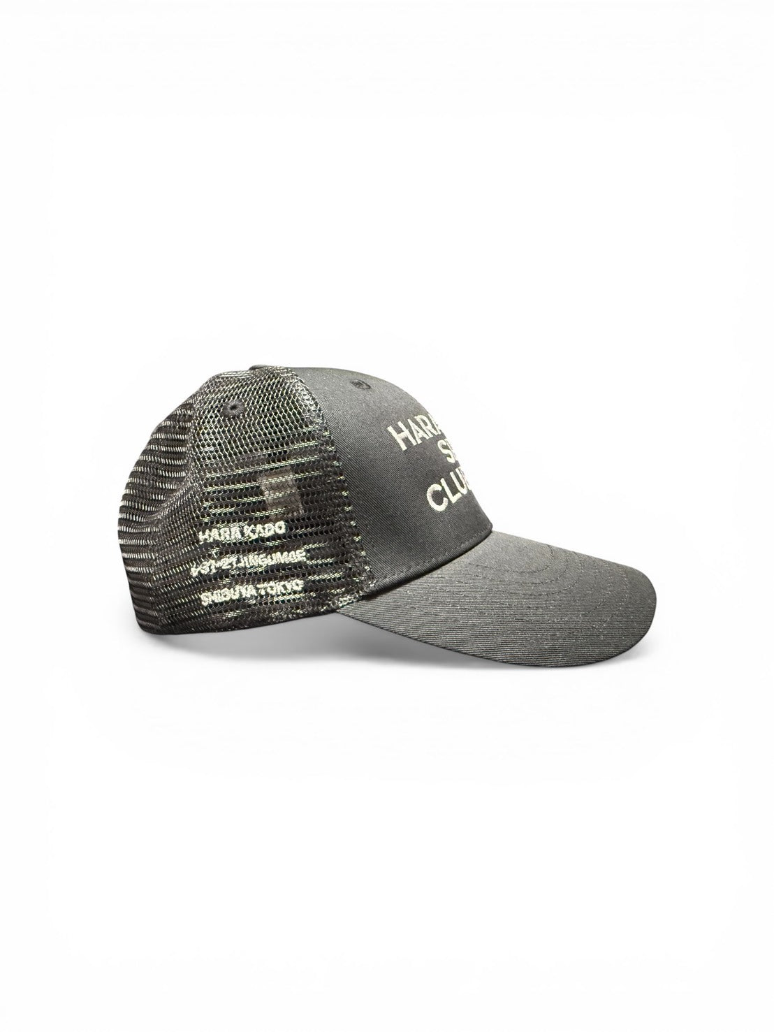 HSC LOGO-EMBROIDERED COTTON-TWILL×MESH (Half-Mesh) BASEBALL CAP