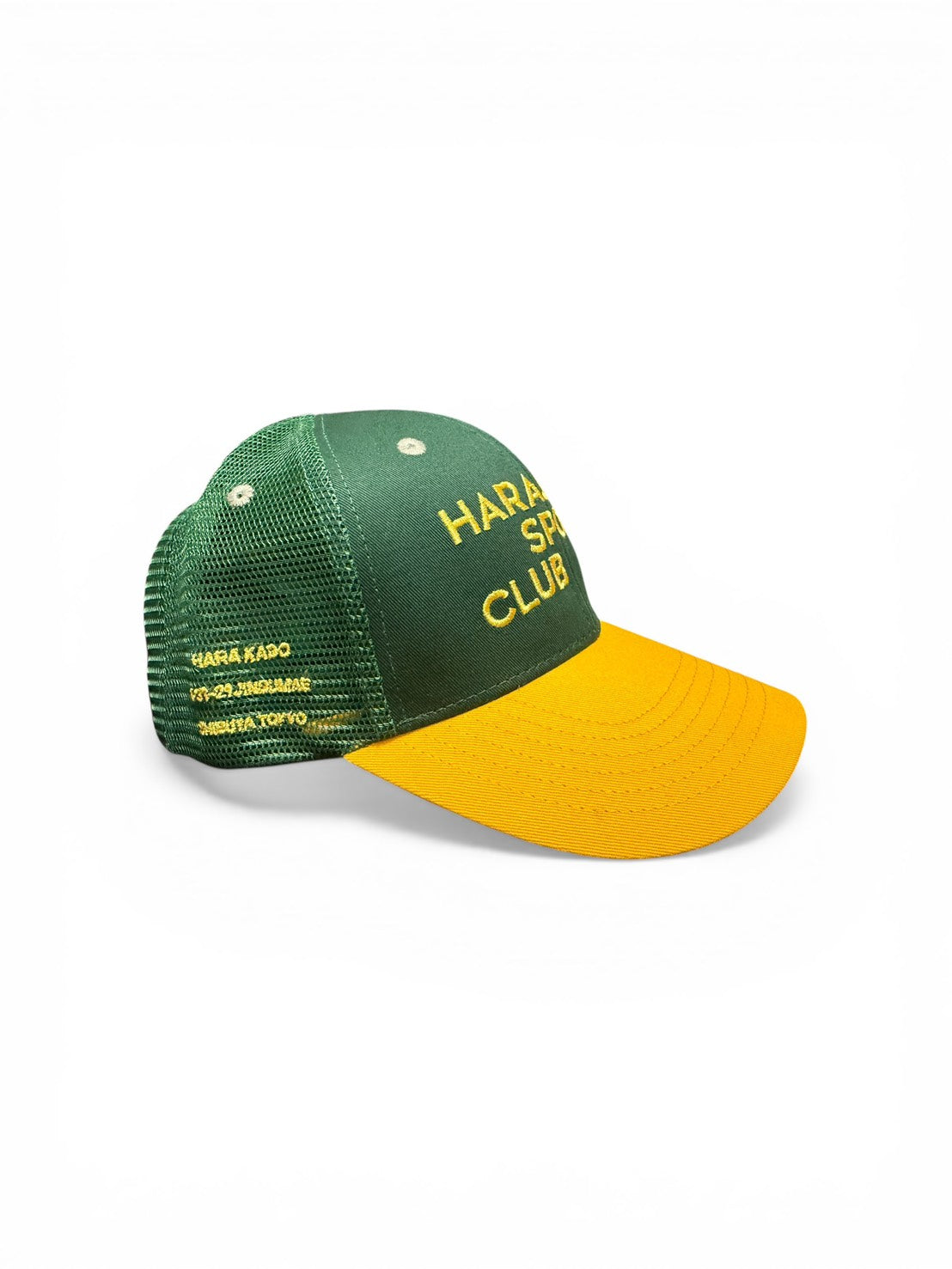 HSC LOGO-EMBROIDERED COTTON-TWILL×MESH (Half-Mesh) BASEBALL CAP