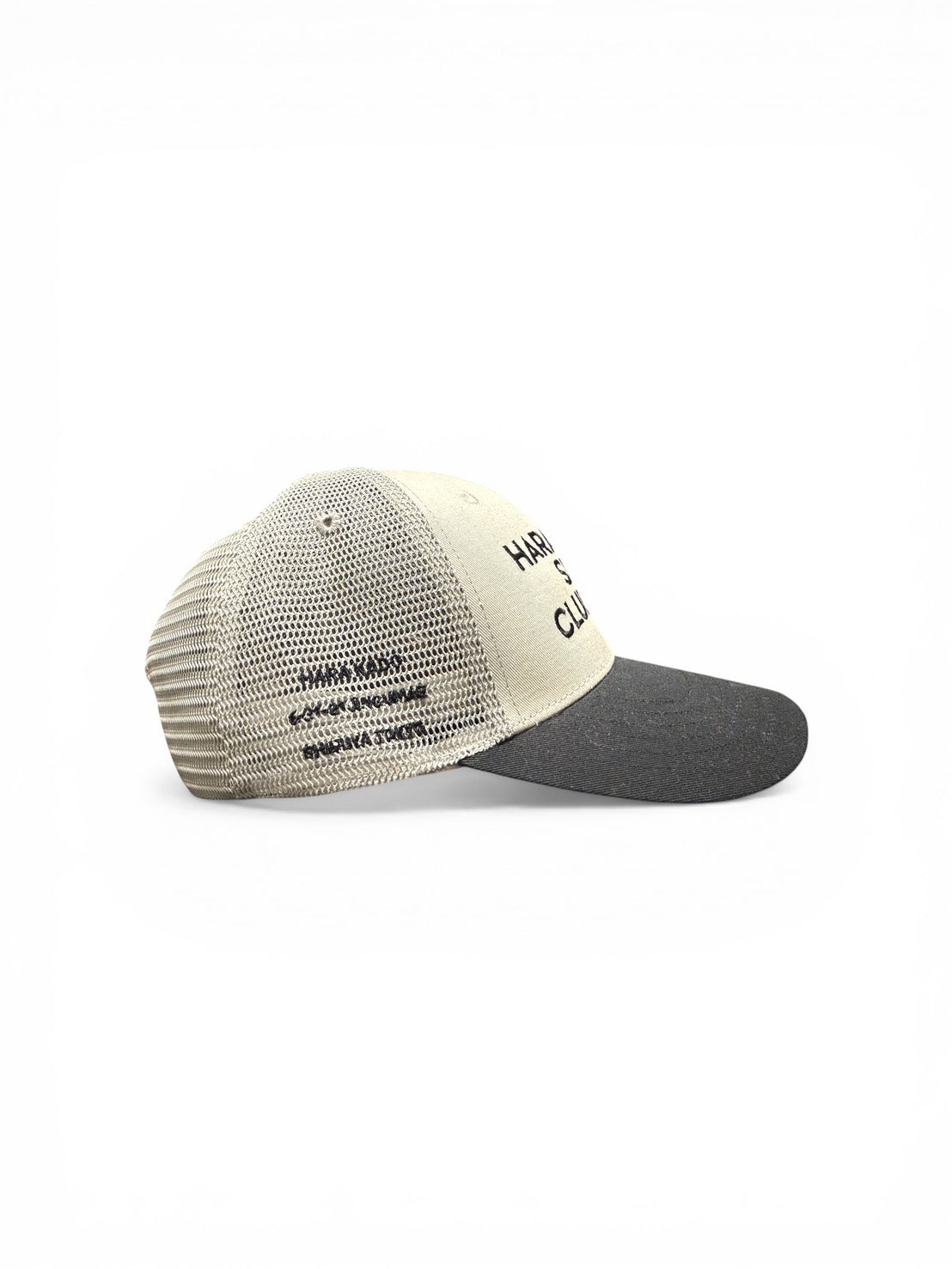 HSC LOGO-EMBROIDERED COTTON-TWILL×MESH (Half-Mesh) BASEBALL CAP